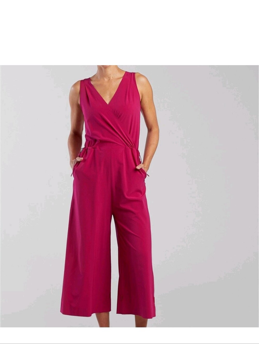 Title Nine Round Trip Jumpsuit XS Pink Wide Leg Sleeveless